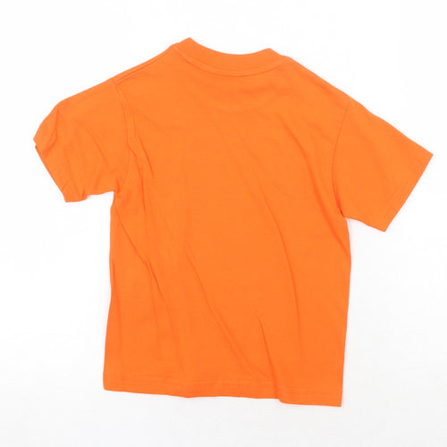 Hanes Womens Orange 100% Cotton Basic T-Shirt Size XS Round Neck