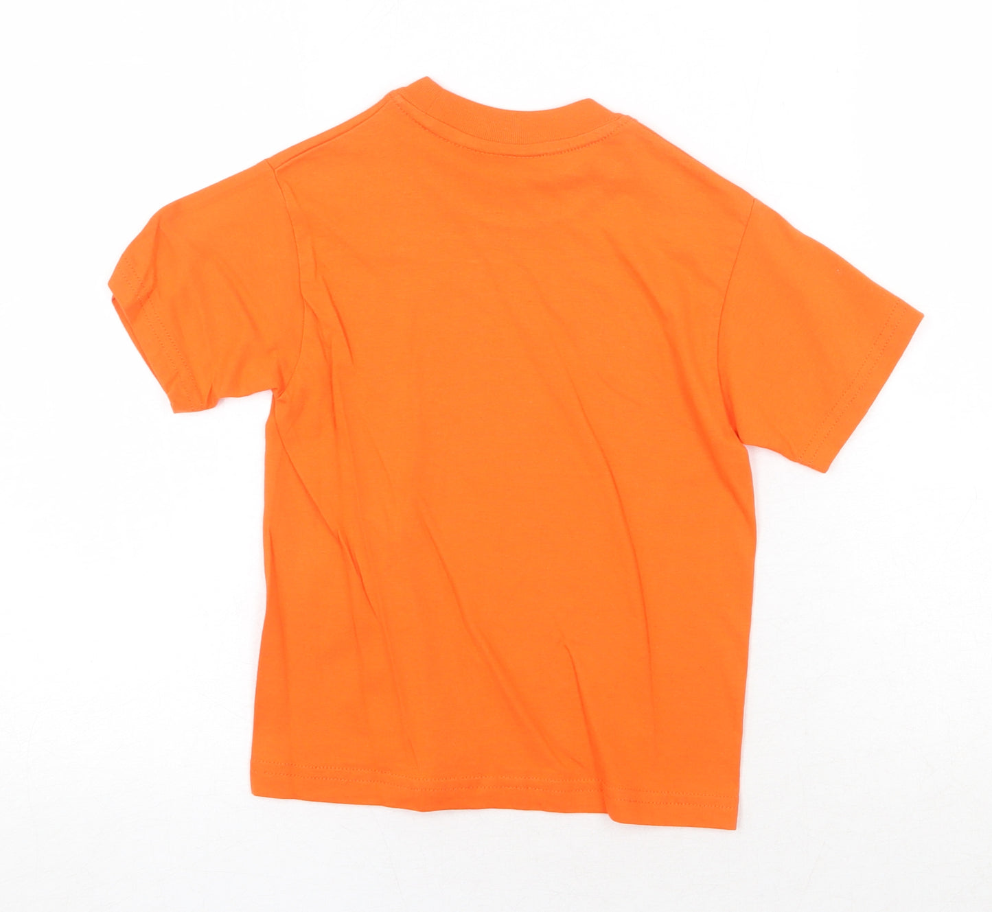 Hanes Womens Orange 100% Cotton Basic T-Shirt Size XS Round Neck