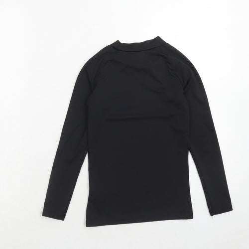 DECATHLON Boys Black Polyester Basic T-Shirt Size 8-9 Years Round Neck Pullover - Kipsta