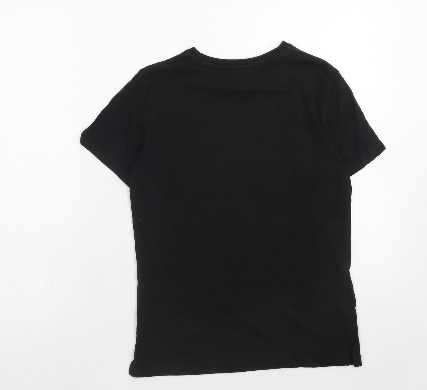 NEXT Boys Black Cotton Basic T-Shirt Size 10 Years Round Neck Pullover - VIP Print