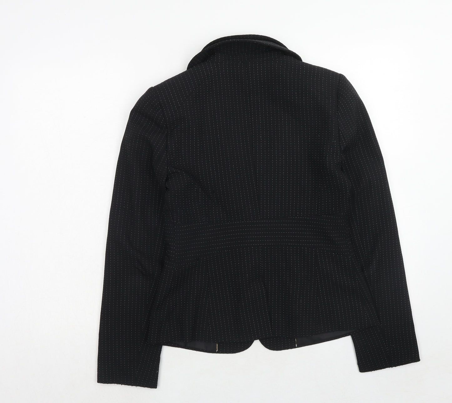 iyen Womens Black Polka Dot Polyester Jacket Blazer Size 10