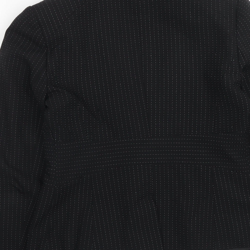 iyen Womens Black Polka Dot Polyester Jacket Blazer Size 10