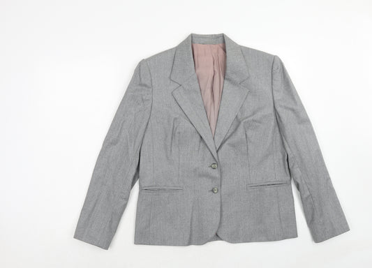 Alexon Womens Grey Wool Jacket Blazer Size 14