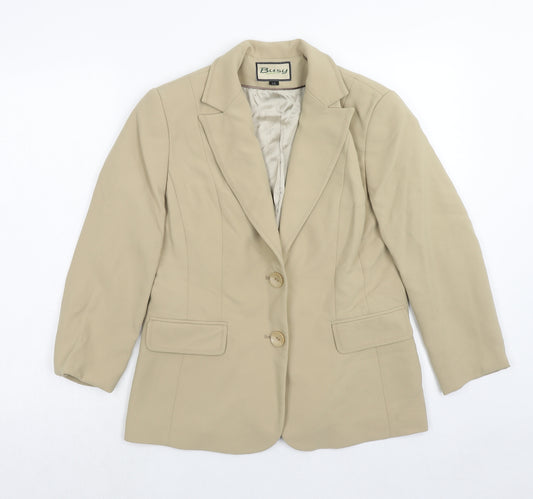 Busy Womens Beige Polyester Jacket Suit Jacket Size 10