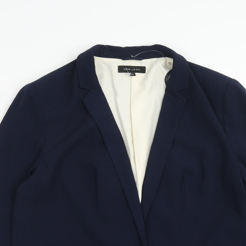 New Look Womens Blue Polyester Jacket Blazer Size 14