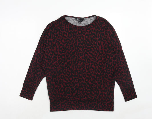 Dorothy Perkins Womens Purple Animal Print Polyester Pullover Sweatshirt Size 10 Pullover - Leopard Pattern