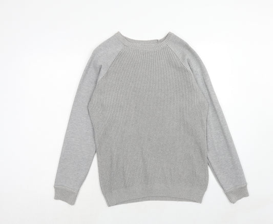 Cedar Wood State Mens Grey Cotton Pullover Sweatshirt Size S