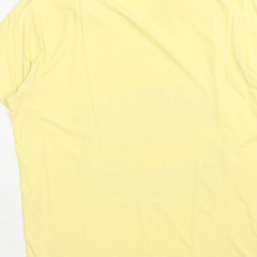 JACK & JONES Mens Yellow Cotton T-Shirt Size M Round Neck
