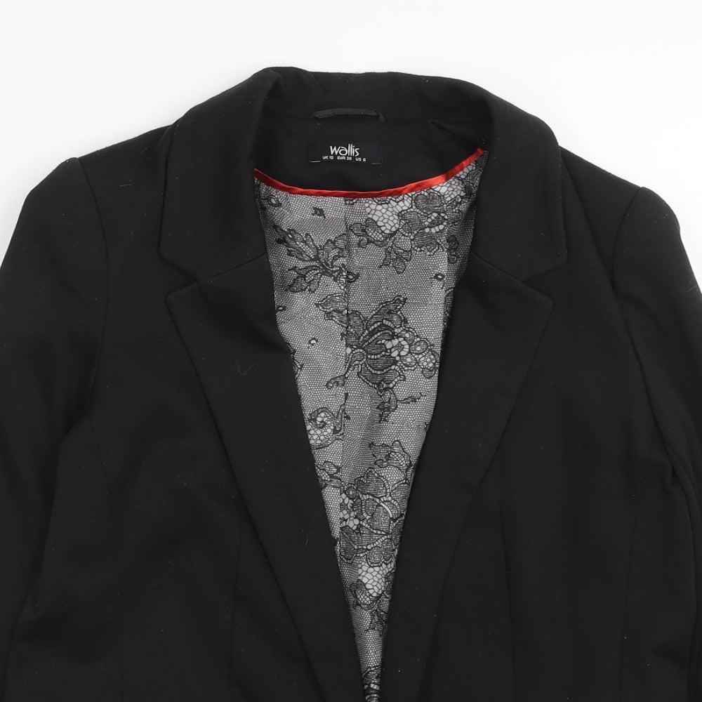 Wallis Womens Black Polyester Jacket Blazer Size 10