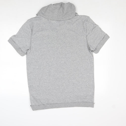 New Look Mens Grey Polyester T-Shirt Size L Roll Neck