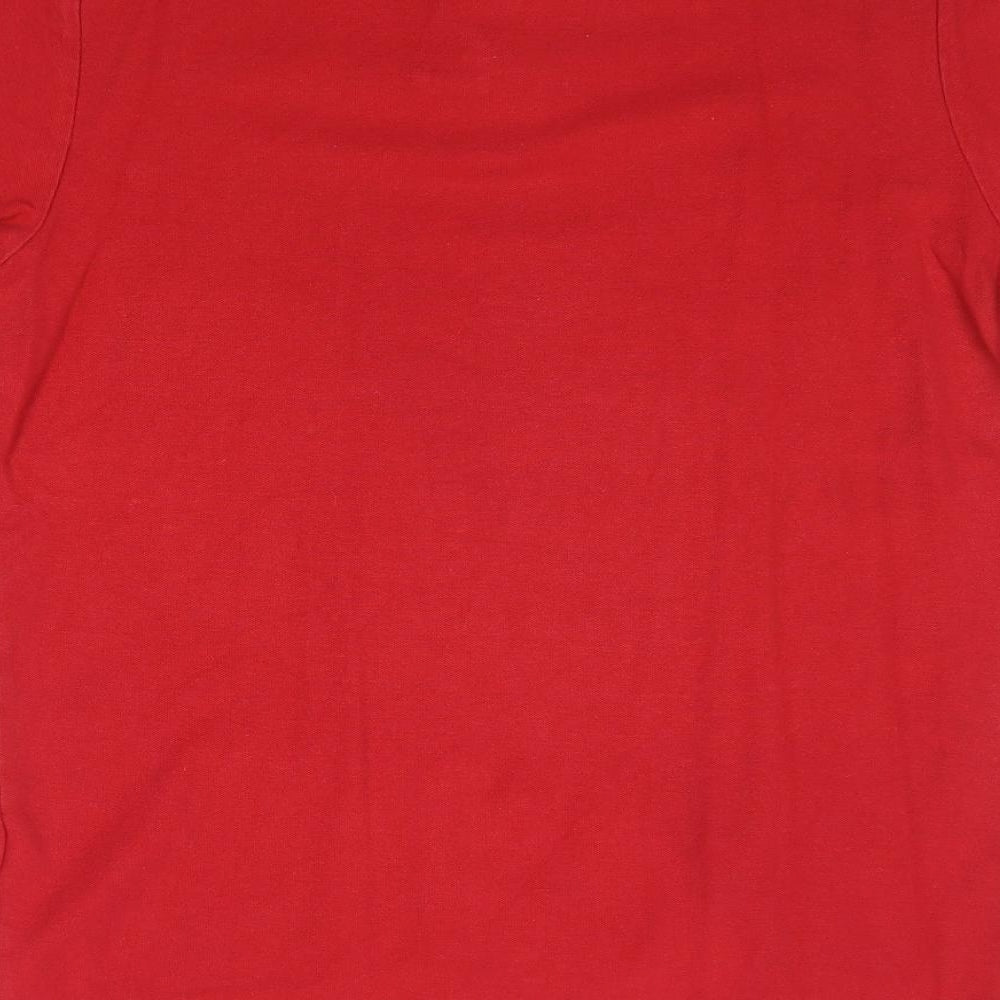 Primark Mens Red 100% Cotton Polo Size M Collared Button