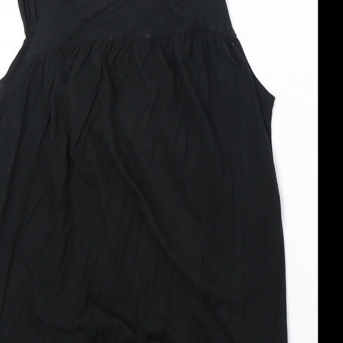 John Rocha Womens Black Polyester Basic Tank Size 12 Scoop Neck - Wrap Style