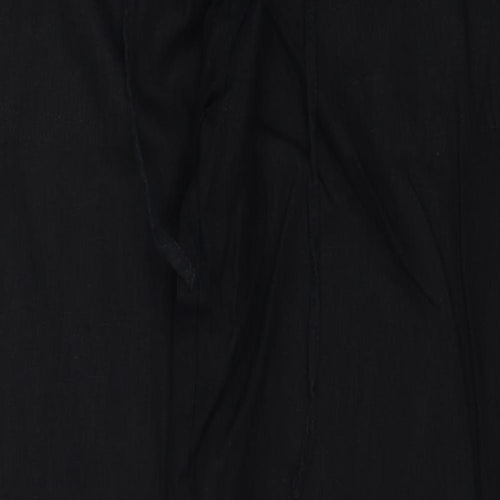 Anucci Womens Black Linen Dress Pants Trousers Size 14 Regular Zip