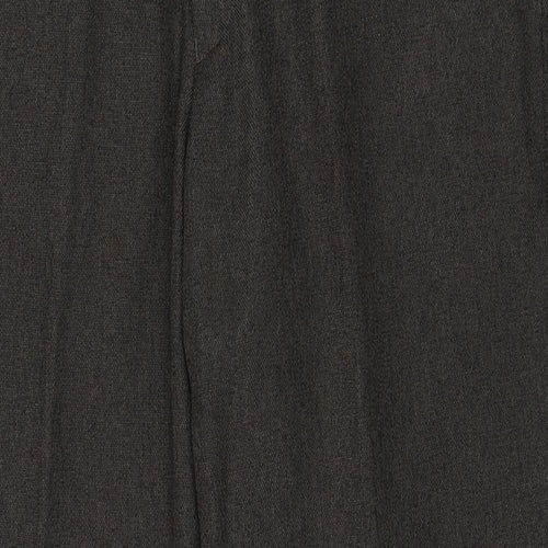 Marks and Spencer Mens Brown Polyester Trousers Size 34 in L29 in Regular Zip