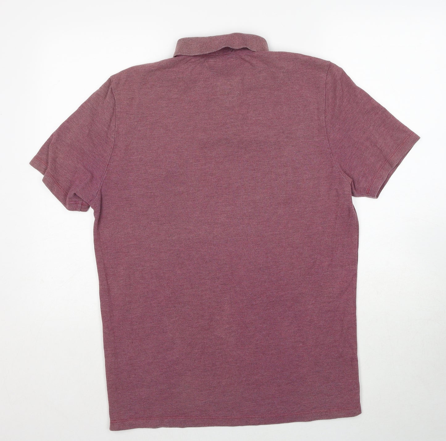 Huntington Mens Purple Polyester Polo Size M Collared Pullover