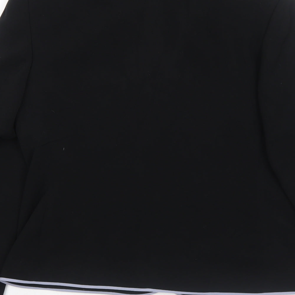 Laura Ashley Womens Black Polyester Jacket Blazer Size 10