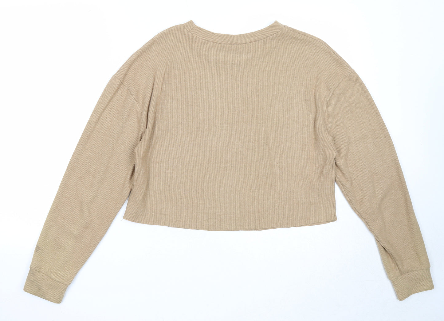 Zara Womens Beige Cotton Pullover Sweatshirt Size S Pullover