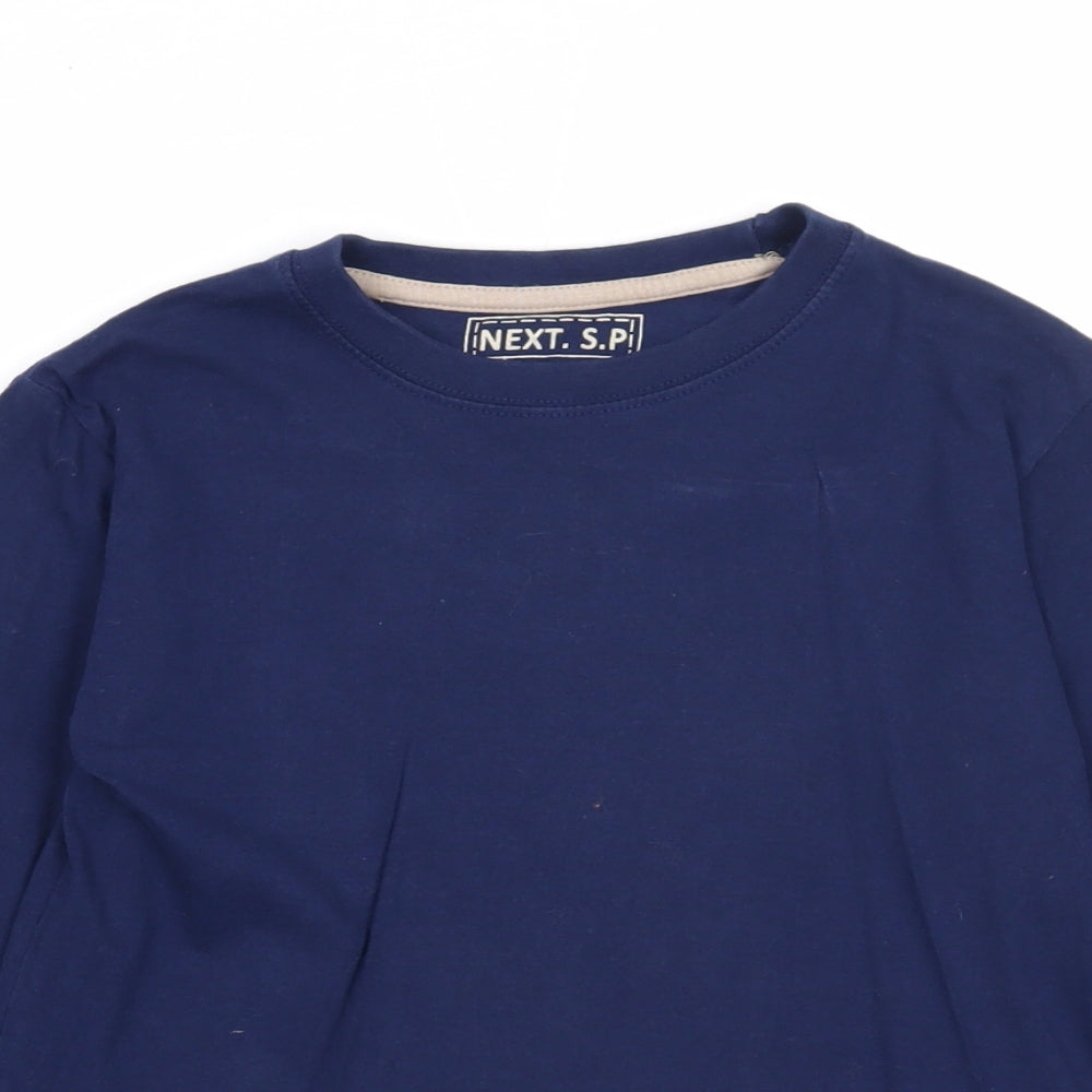 NEXT Boys Blue Cotton Basic Casual Size 11 Years Round Neck Pullover