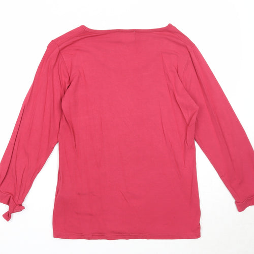 Masai Womens Pink Viscose Basic T-Shirt Size M Round Neck