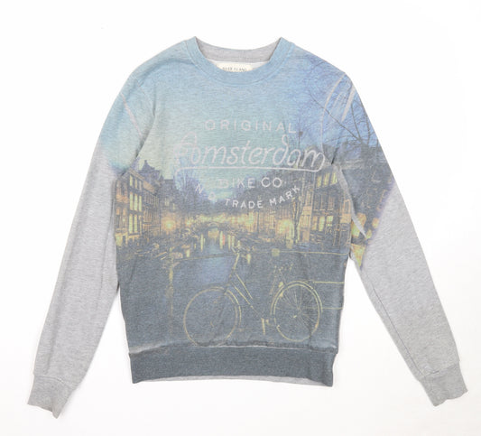 River Island Mens Multicoloured Cotton Pullover Sweatshirt Size XS