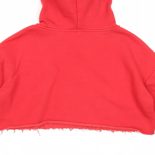 Divided Womens Red Cotton Pullover Hoodie Size S Pullover