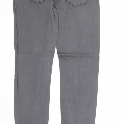 TALLY WEiJL Womens Grey Cotton Straight Jeans Size 10 Regular Zip