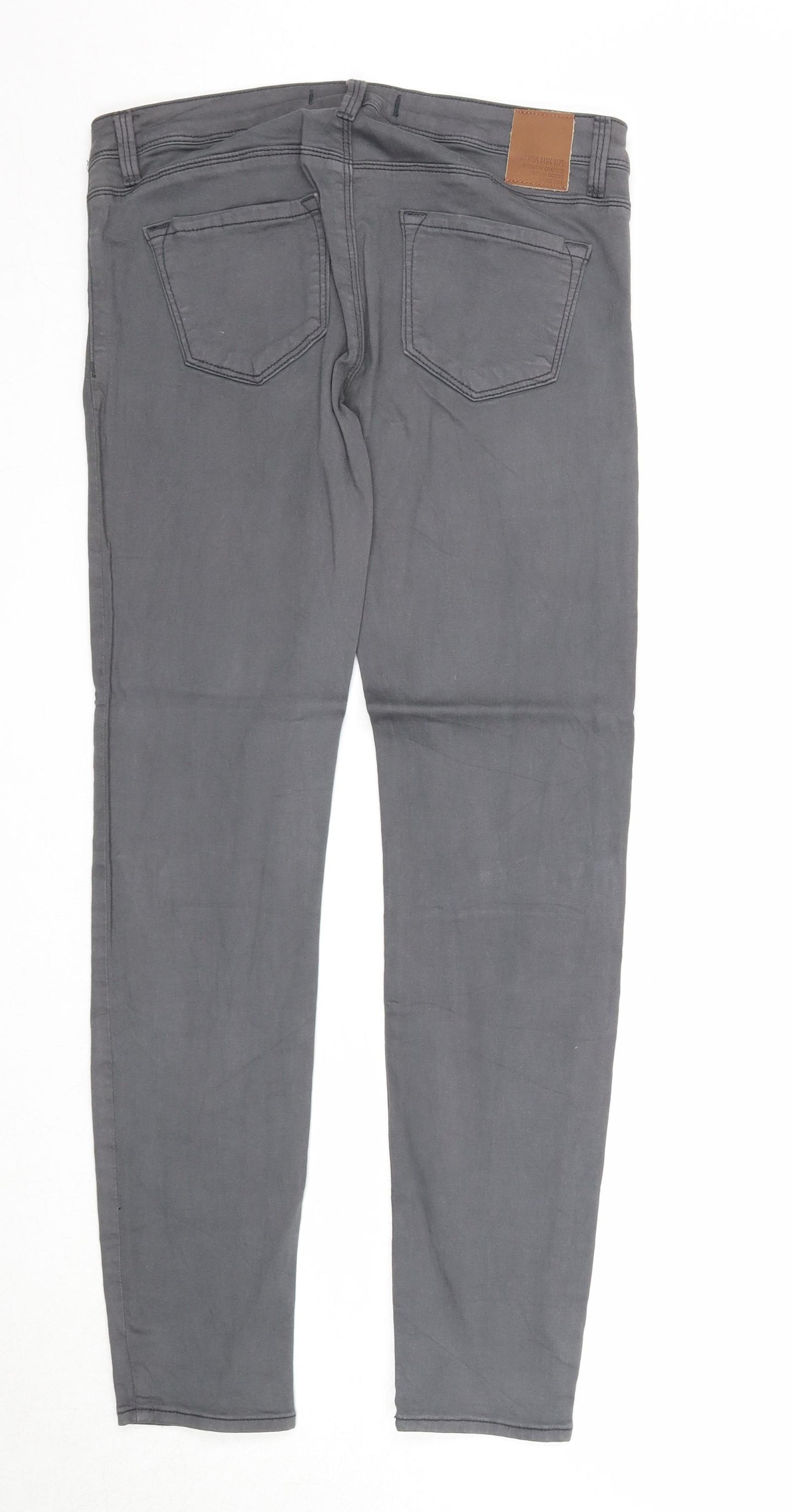 TALLY WEiJL Womens Grey Cotton Straight Jeans Size 10 Regular Zip
