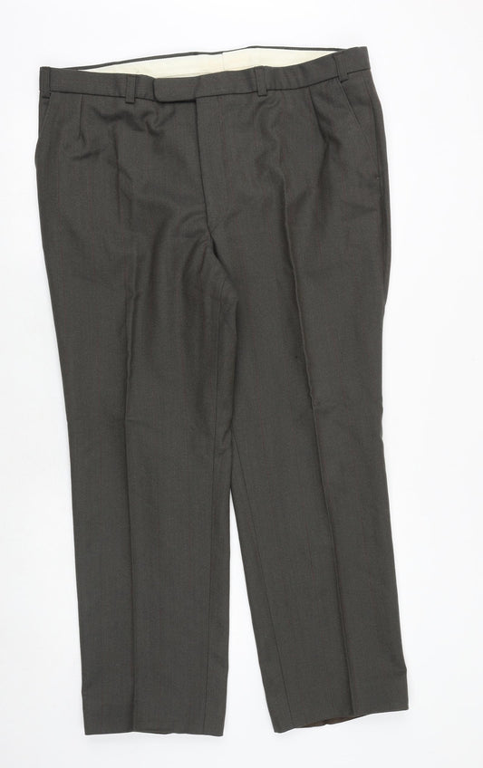 Magee Mens Grey Polyester Dress Pants Trousers Size 40 in Regular Zip
