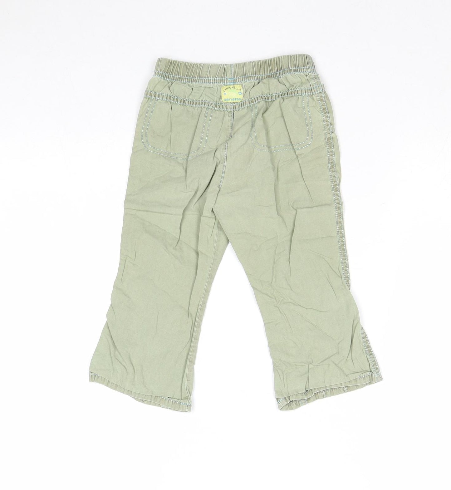 Sanetta Boys Green Cotton Chino Trousers Size 2 Years Regular Pullover