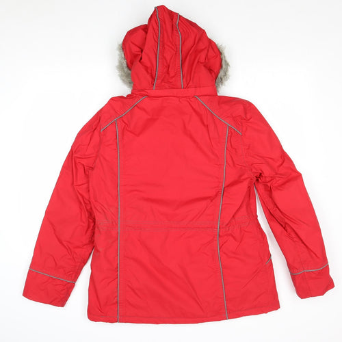 Savoir Womens Red Windbreaker Jacket Size 12 Zip
