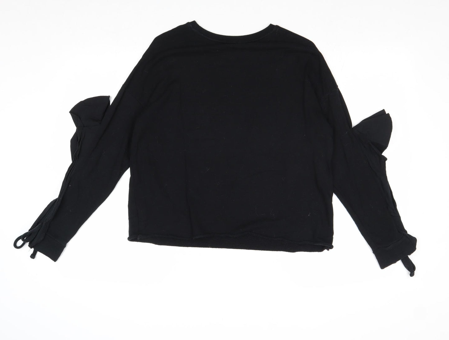 River Island Womens Black 100% Cotton Pullover Sweatshirt Size S Pullover - Cold Shoulder