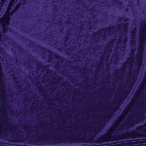 Xposure Womens Purple Polyester Basic Blouse Size S Round Neck