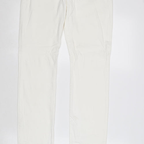 Michael Kors Womens White Cotton Straight Jeans Size 6 Regular Zip