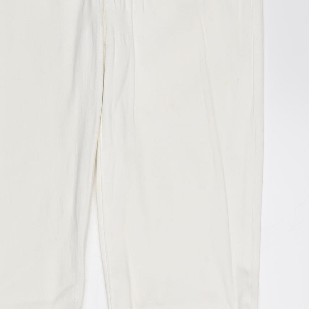 Michael Kors Womens White Cotton Straight Jeans Size 6 Regular Zip