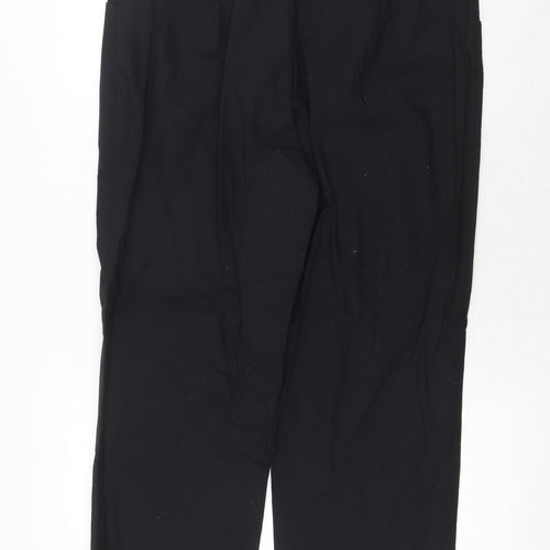 Betty Jackson Womens Black Cotton Dress Pants Trousers Size 14 Regular Zip