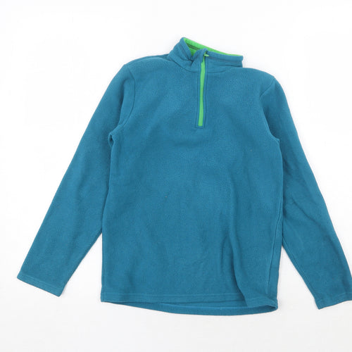 DECATHLON Boys Green Polyester Pullover Sweatshirt Size 10 Years Zip
