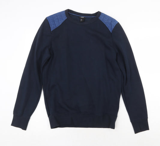 H&M Mens Blue Cotton Pullover Sweatshirt Size S