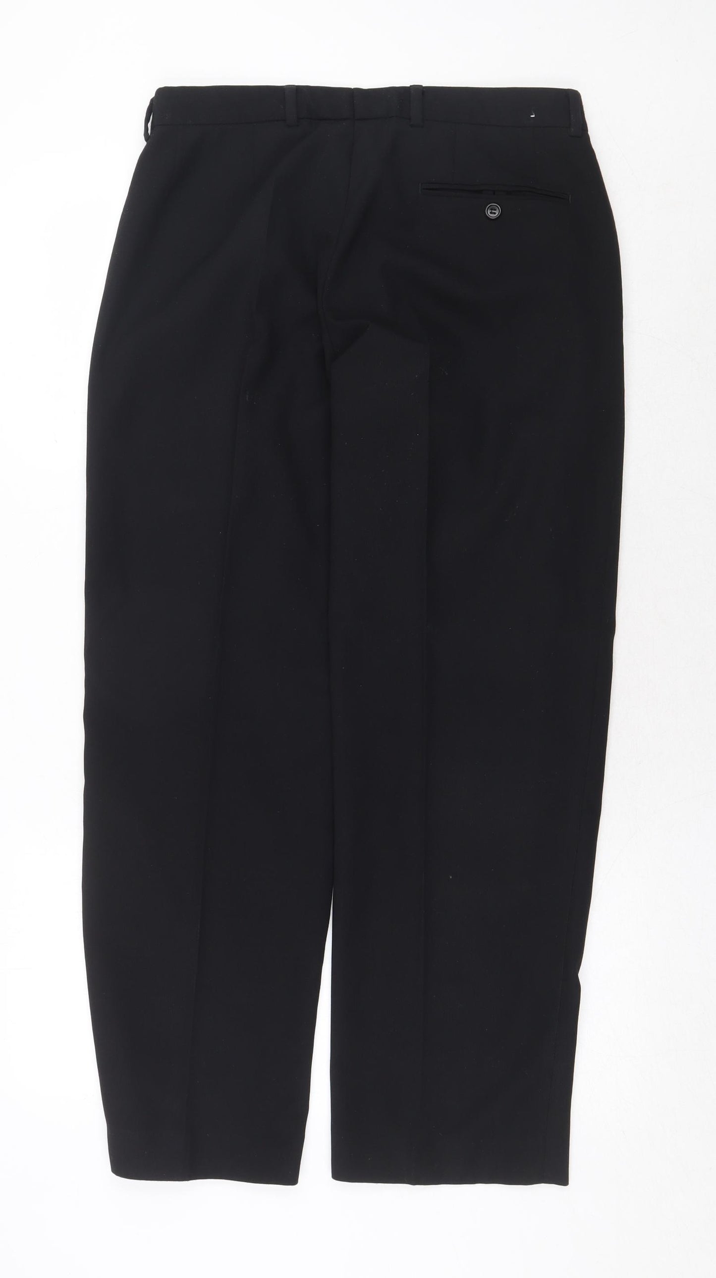 NEXT Mens Black Polyester Dress Pants Trousers Size 32 in Regular Zip