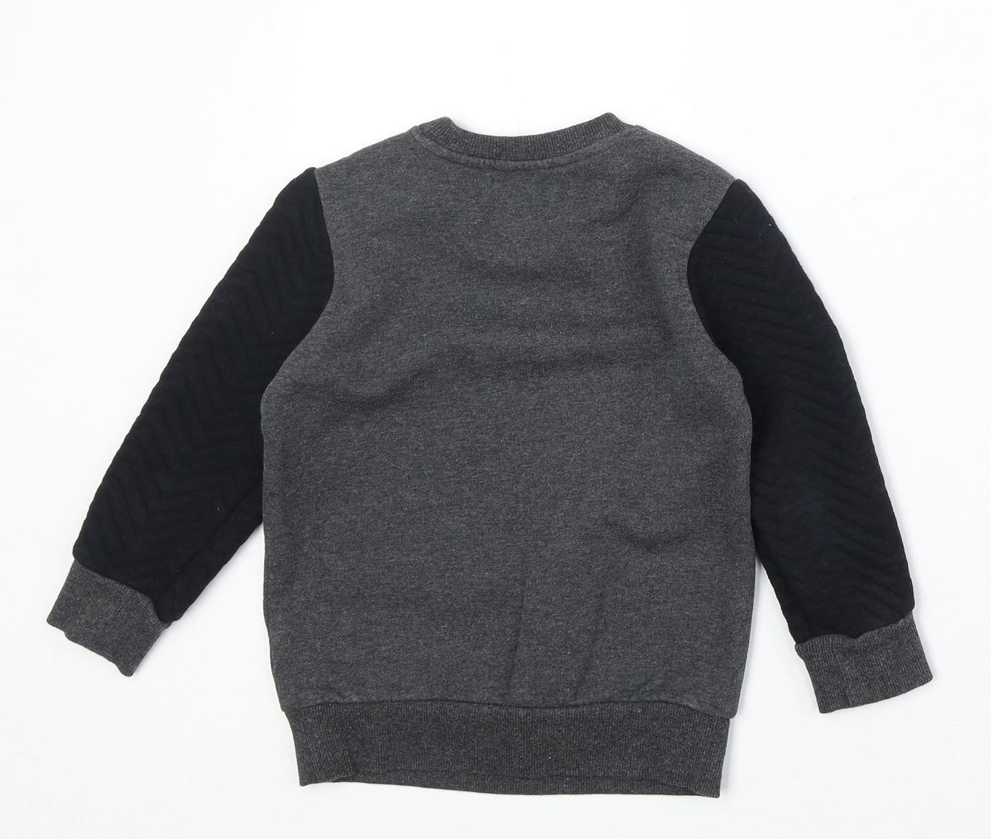 Mini V Boys Grey Cotton Pullover Sweatshirt Size 3-4 Years Pullover - Cool