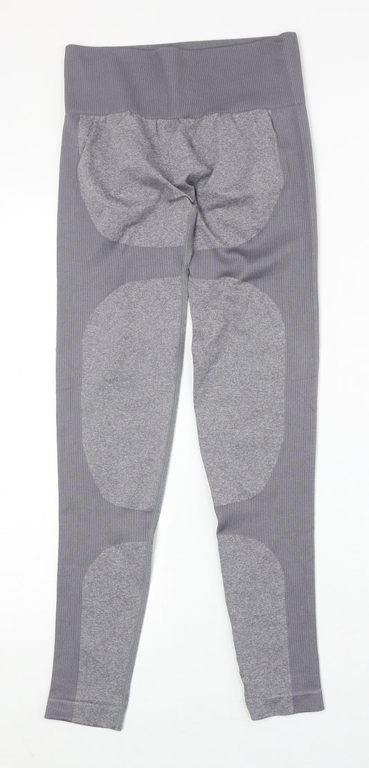 PRETTYLITTLETHING Womens Grey Colourblock Polyester Jogger Leggings Size L