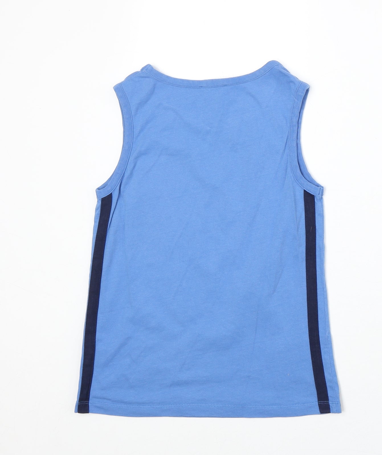 Blue Zoo Boys Blue 100% Cotton Basic Tank Size 7-8 Years Round Neck Pullover