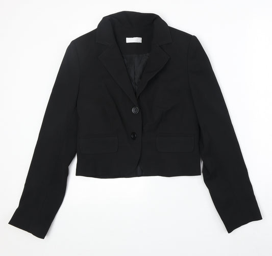 Kit Kit Kit Womens Black Polyester Jacket Blazer Size 10