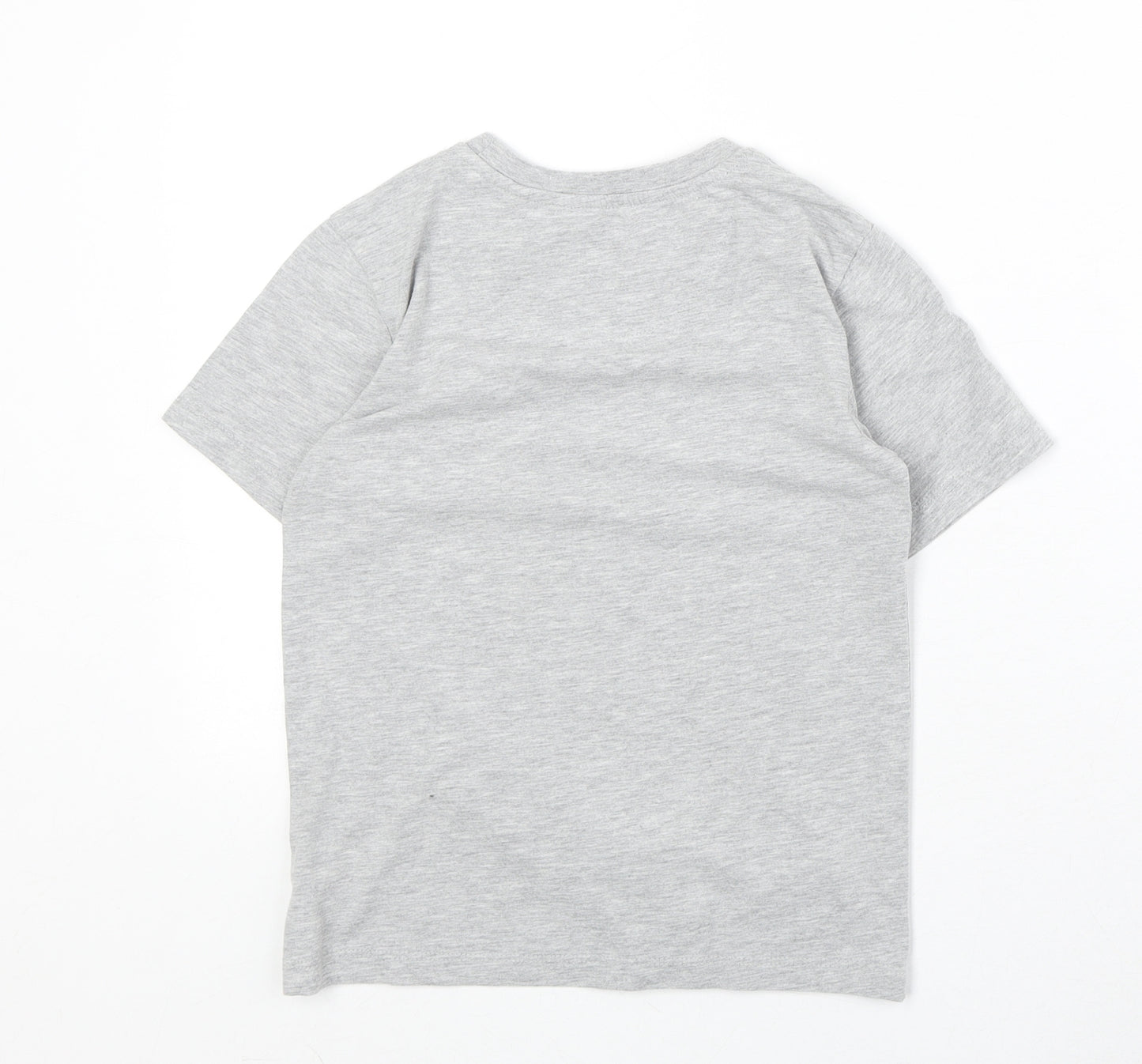 Debenhams Boys Grey Cotton Basic T-Shirt Size 7-8 Years Round Neck Pullover