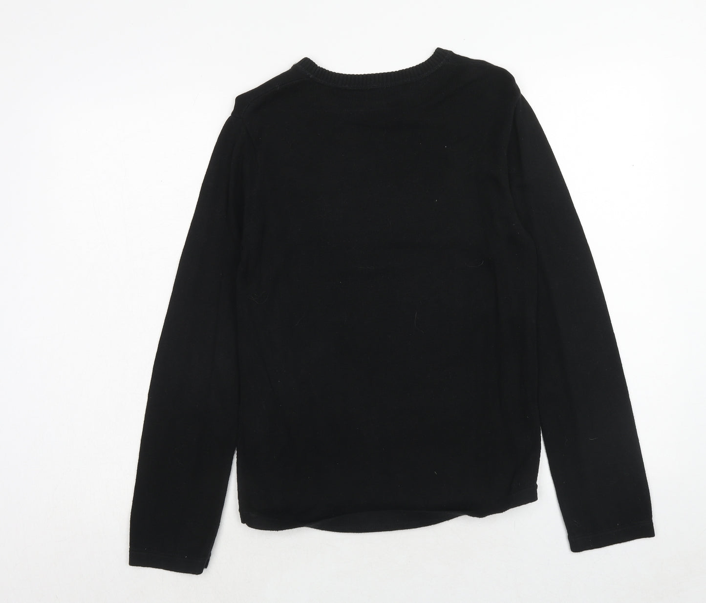 H&M Boys Black Round Neck Cotton Pullover Jumper Size 10 Years Pullover - 10-12 Years Berlin