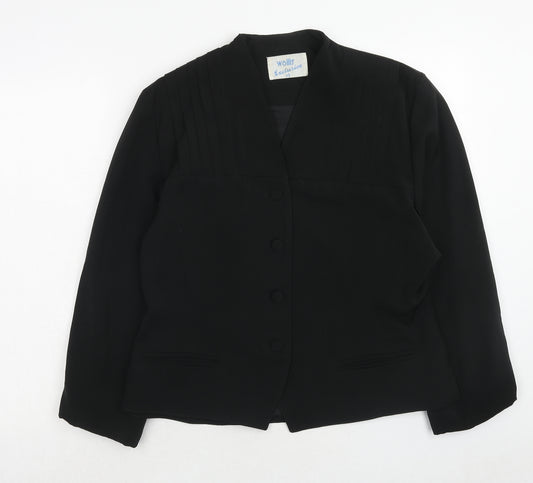 Wallis Womens Black Polyester Jacket Blazer Size 14