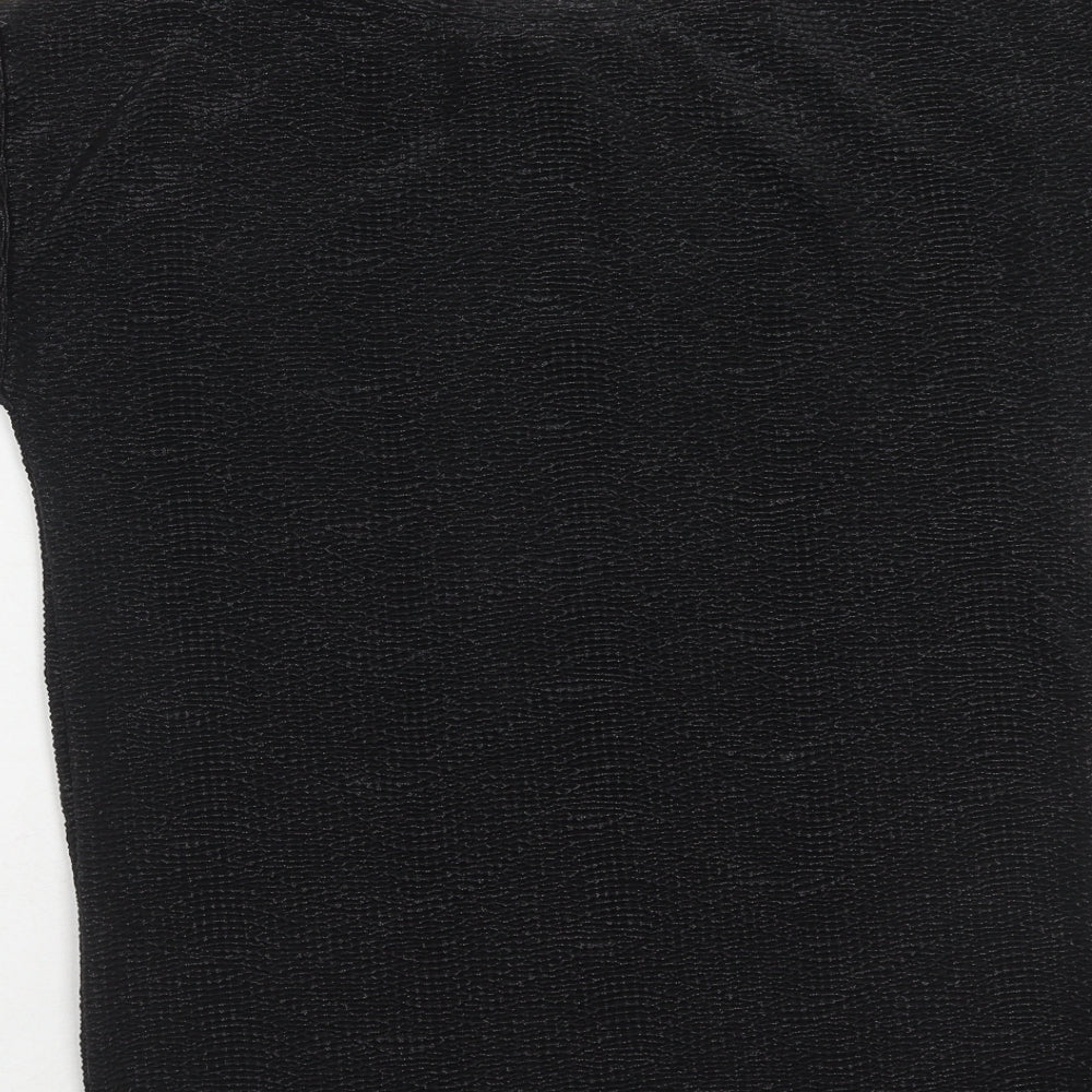 River Island Girls Black Polyester Basic T-Shirt Size 11-12 Years Round Neck Pullover