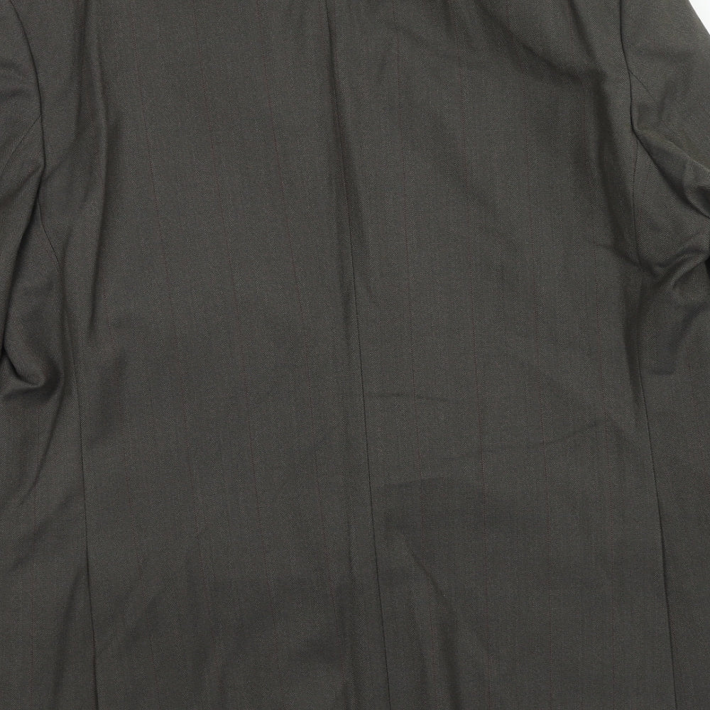 Magee Mens Grey Striped Wool Jacket Suit Jacket Size 42 Regular