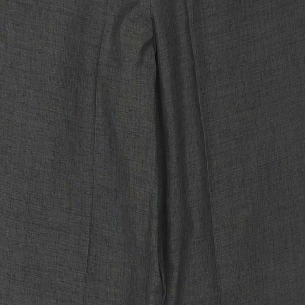 Kurt Muller Mens Grey Polyester Dress Pants Trousers Size 34 in Regular Zip