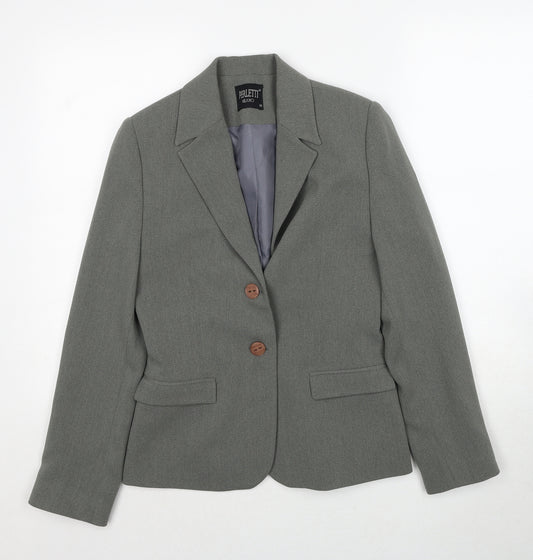 Perletti Milano Womens Grey Viscose Jacket Suit Jacket Size 8 - Shoulder Pads