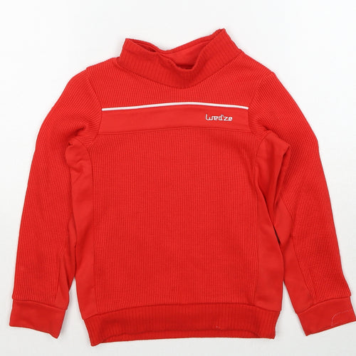 DECATHLON Boys Red Acrylic Pullover Sweatshirt Size 6 Years Pullover